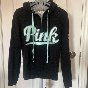 NEW Victoria’s Secret Pink Speckled Black Quarter Zip Hoodie